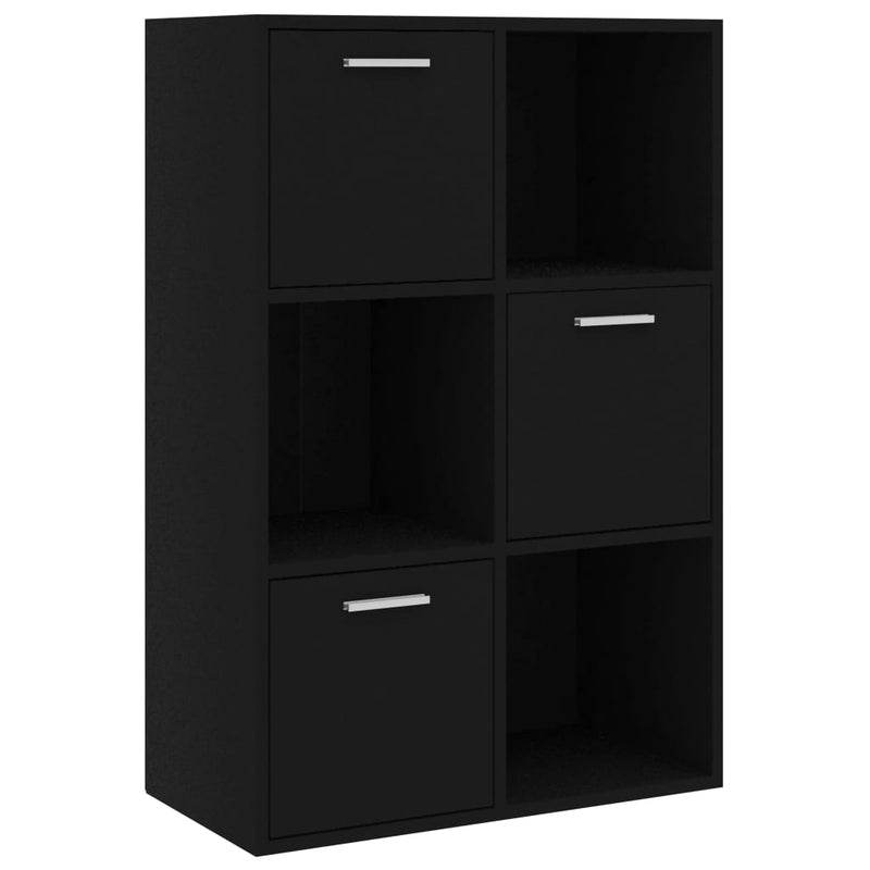 Opbergkast 60x29,5x90 cm bewerkt hout zwart MeubelReus