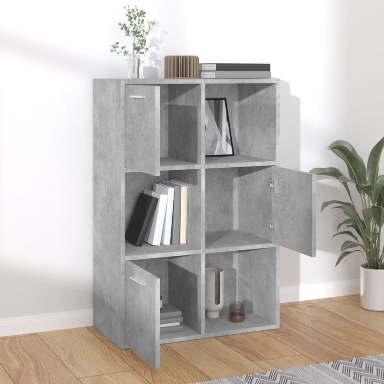 Opbergkast 60x29,5x90 cm bewerkt hout betongrijs MeubelReus