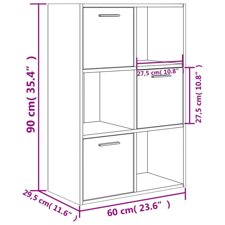 Opbergkast 60x29,5x90 cm bewerkt hout betongrijs MeubelReus