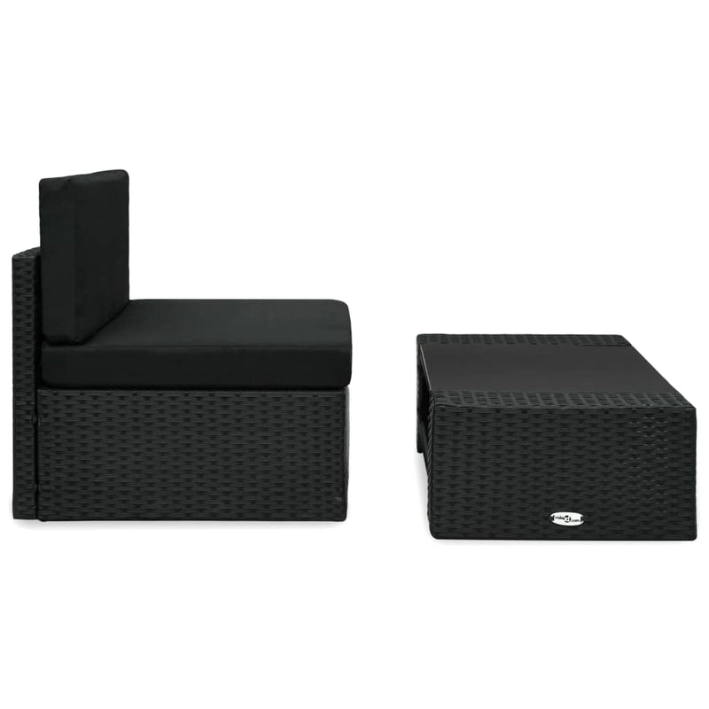 2-delige Loungeset poly rattan zwart MeubelReus