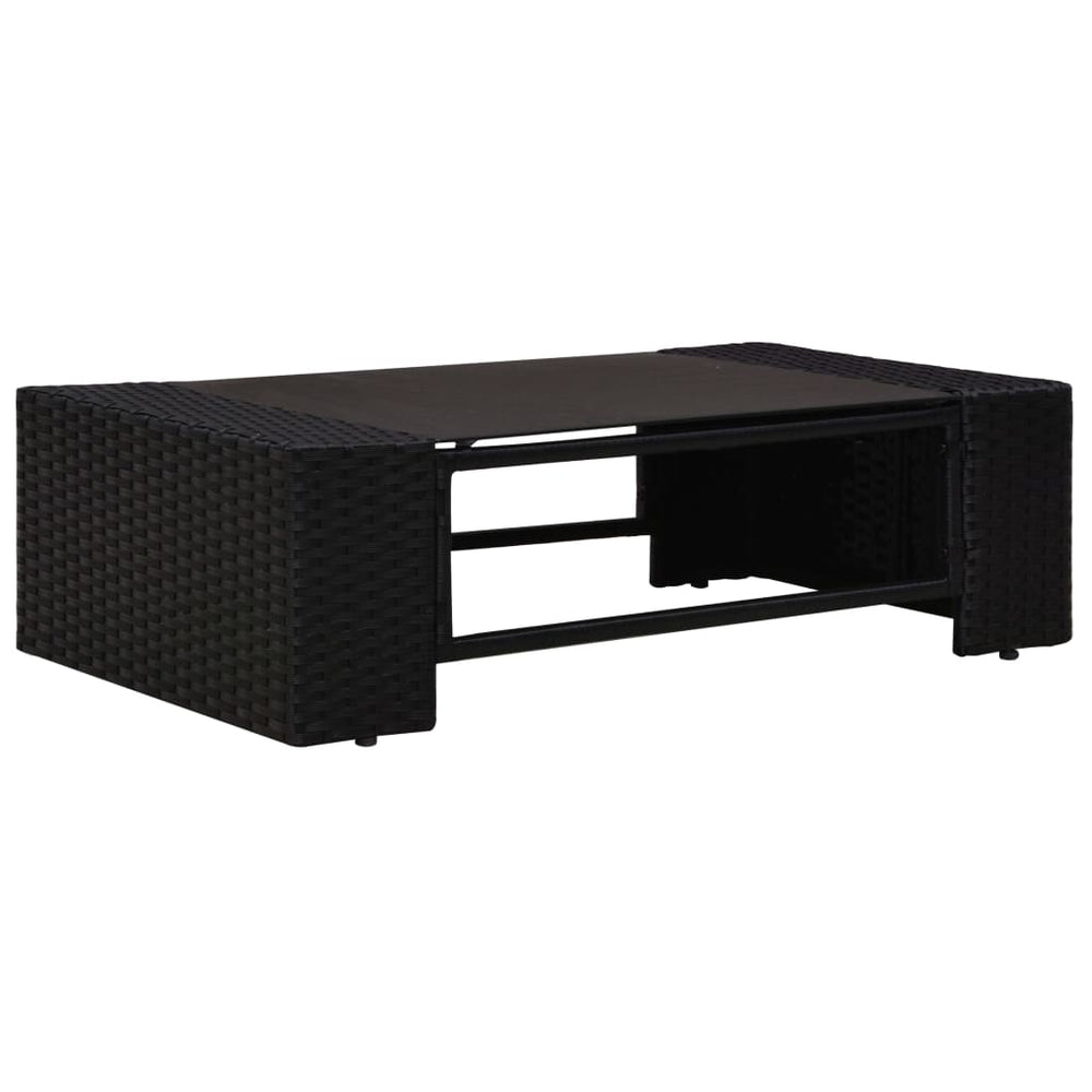 2-delige Loungeset poly rattan zwart MeubelReus