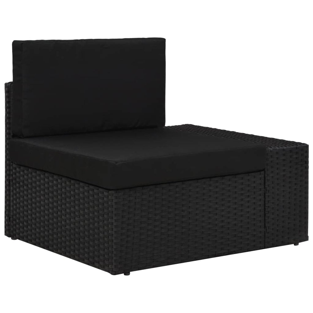 3-delige Loungeset poly rattan zwart MeubelReus