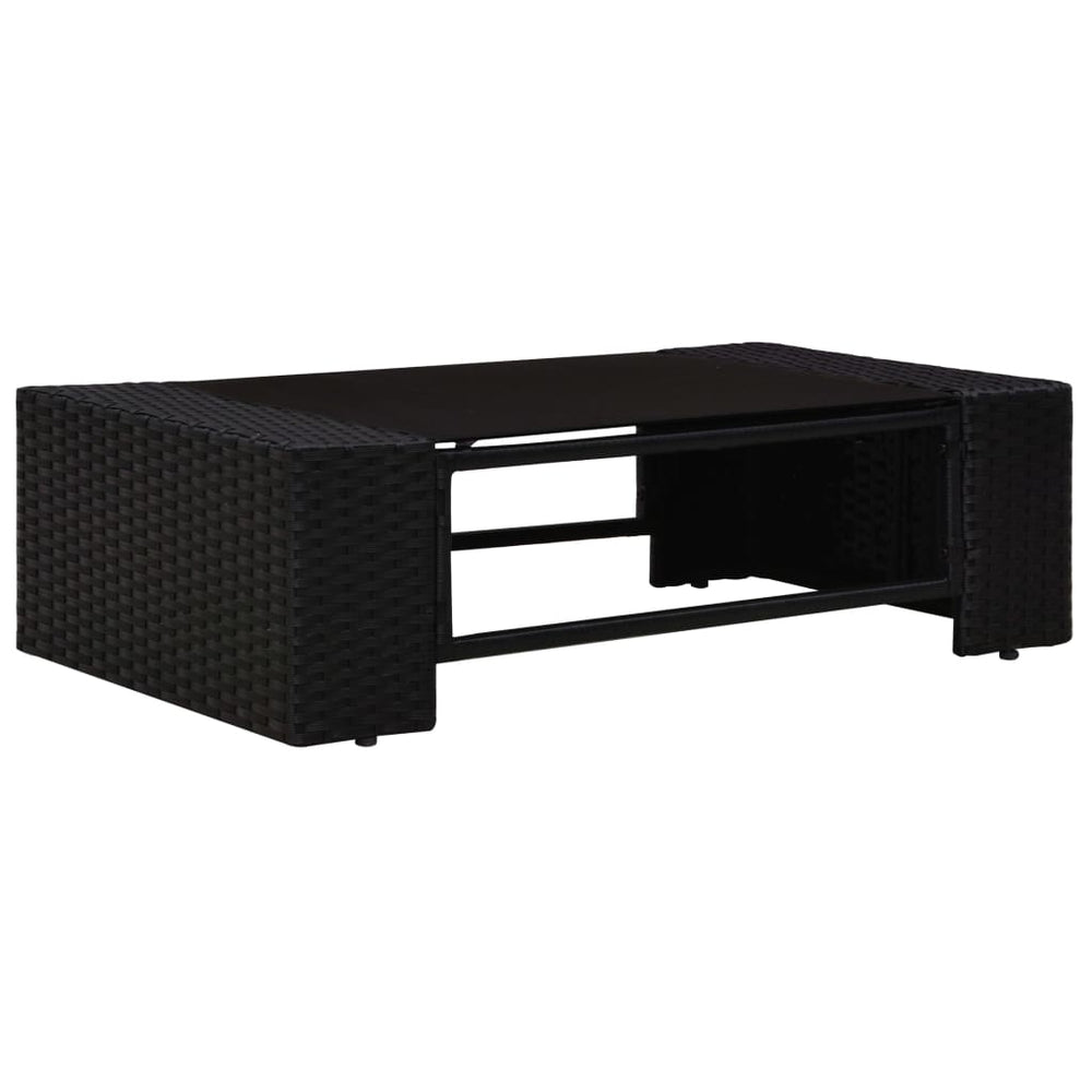 3-delige Loungeset poly rattan zwart MeubelReus