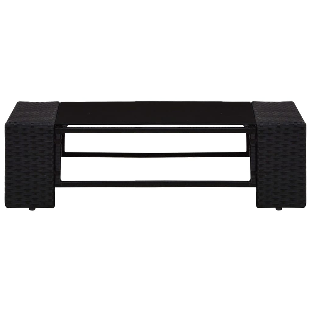 3-delige Loungeset poly rattan zwart MeubelReus