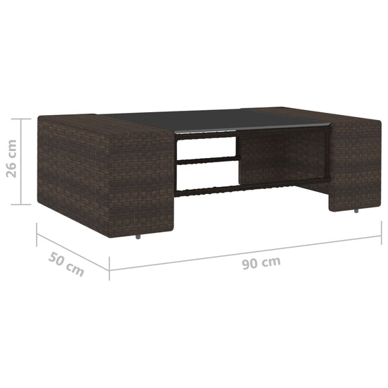 2-delige Loungeset poly rattan bruin MeubelReus