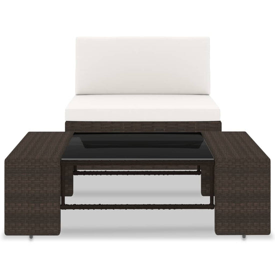 2-delige Loungeset poly rattan bruin MeubelReus