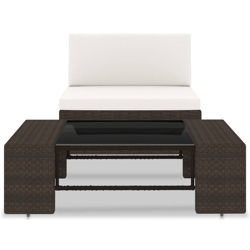 2-delige Loungeset poly rattan bruin MeubelReus