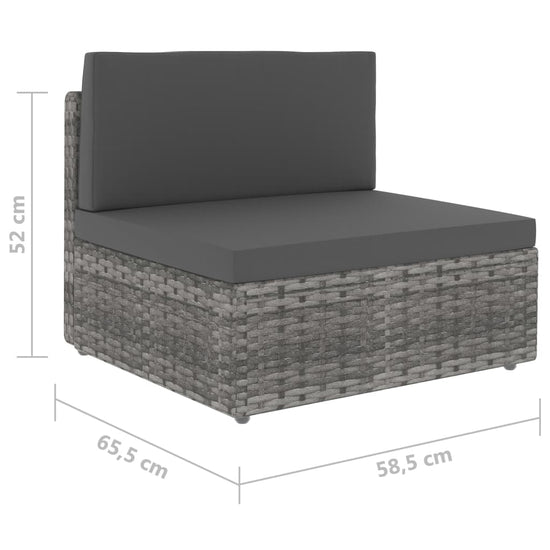2-delige Loungeset poly rattan grijs MeubelReus