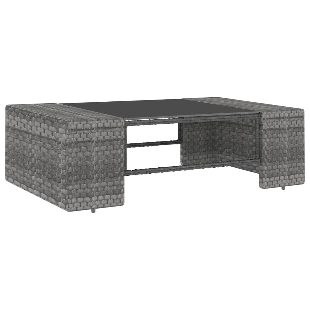 3-delige Loungeset poly rattan grijs MeubelReus