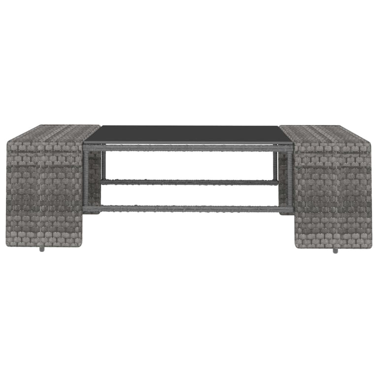 3-delige Loungeset poly rattan grijs MeubelReus