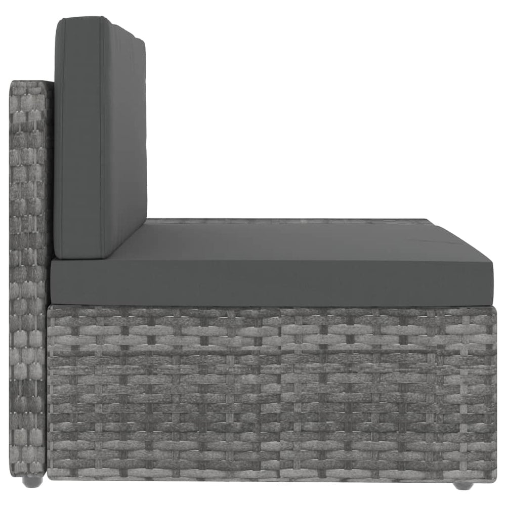 3-delige Loungeset poly rattan grijs MeubelReus