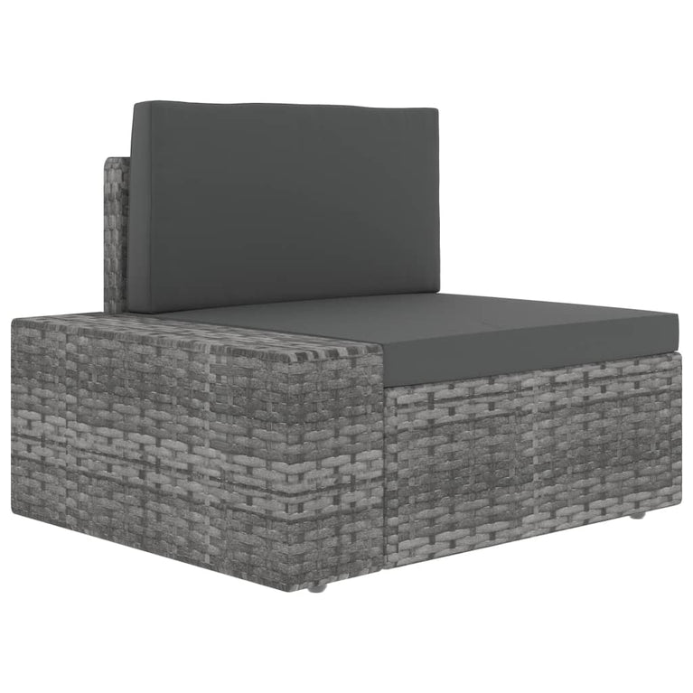 3-delige Loungeset poly rattan grijs MeubelReus