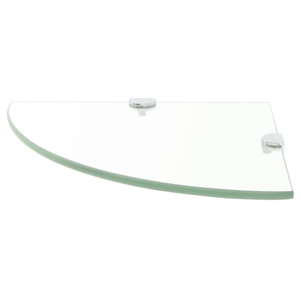 Hoekschappen 2 st met chromen dragers 35x35 cm glas transparant MeubelReus