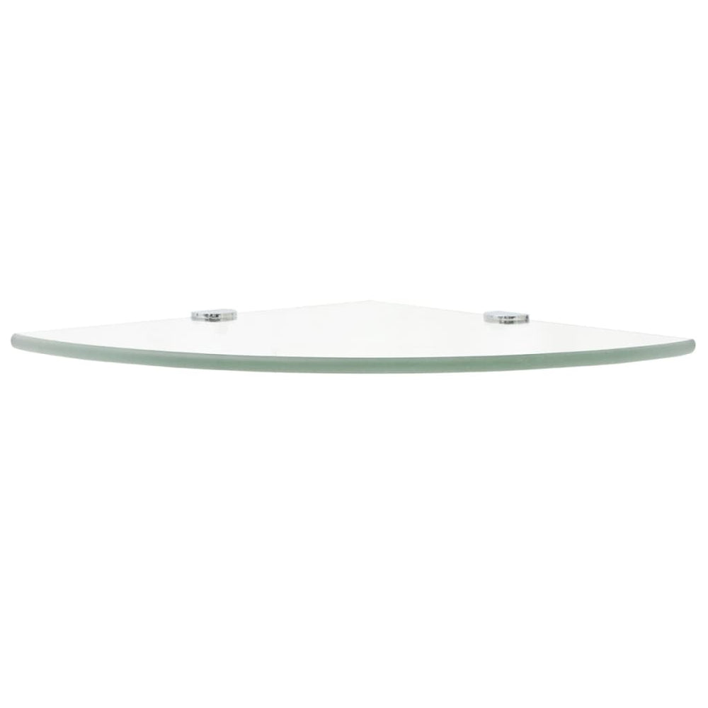 Hoekschappen 2 st met chromen dragers 35x35 cm glas transparant MeubelReus