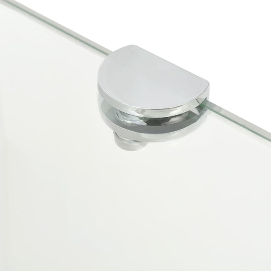 Hoekschappen 2 st met chromen dragers 35x35 cm glas transparant MeubelReus