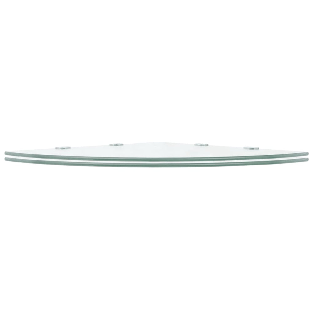 Hoekschappen 2 st met chromen dragers 45x45 cm glas transparant MeubelReus