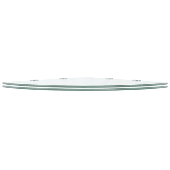 Hoekschappen 2 st met chromen dragers 45x45 cm glas transparant MeubelReus