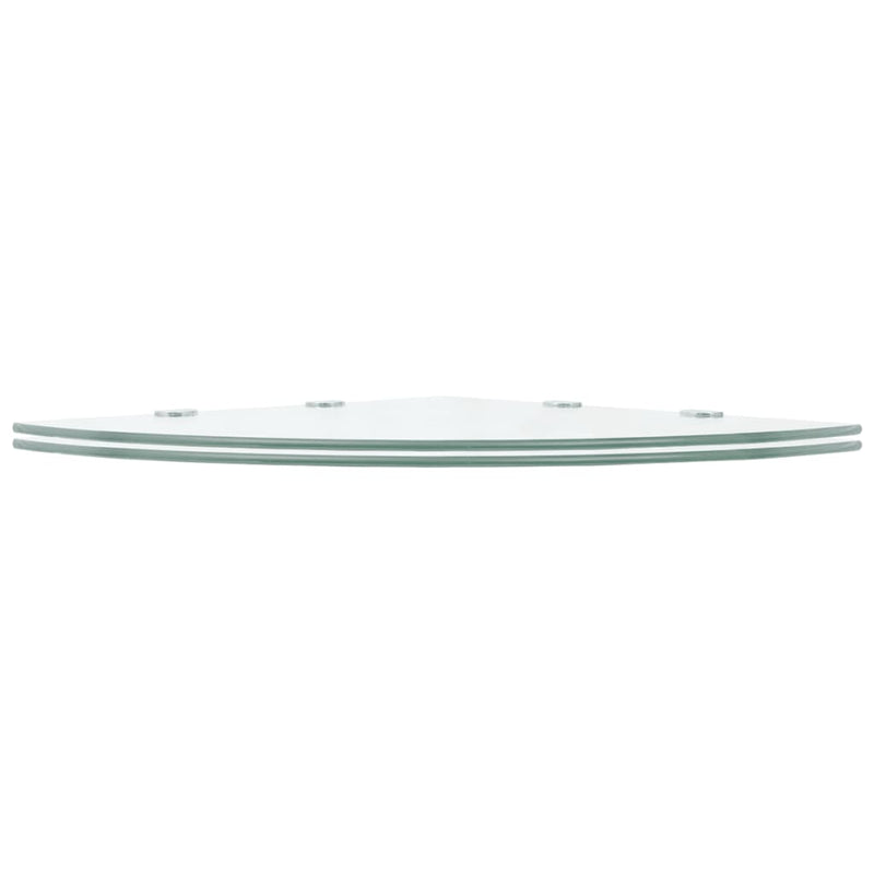 Hoekschappen 2 st met chromen dragers 45x45 cm glas transparant MeubelReus