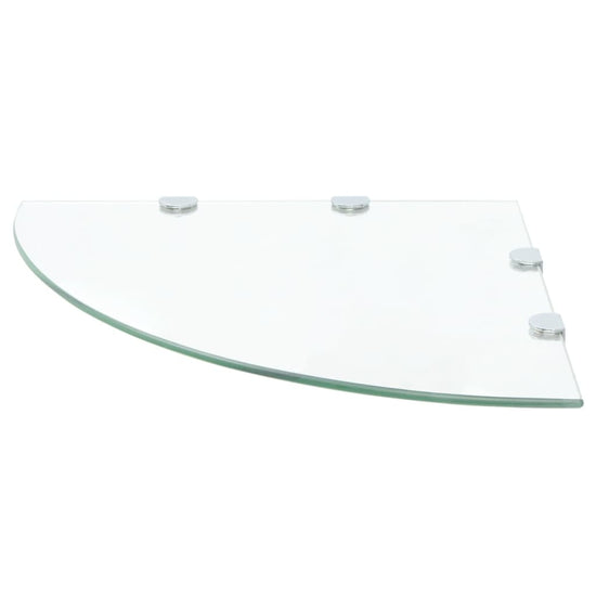 Hoekschappen 2 st met chromen dragers 45x45 cm glas transparant MeubelReus