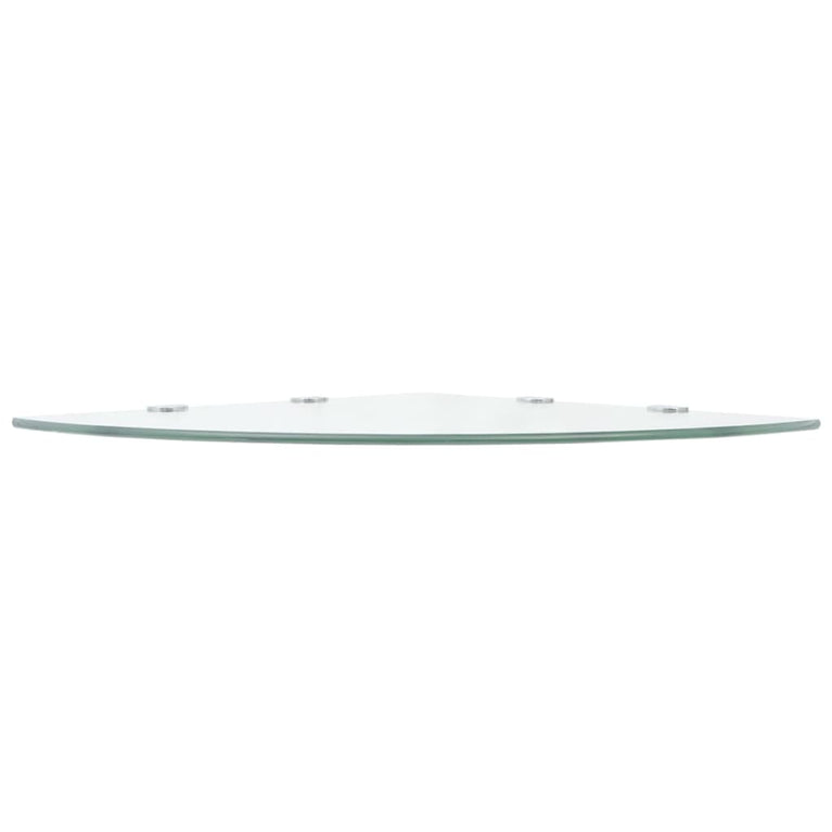 Hoekschappen 2 st met chromen dragers 45x45 cm glas transparant MeubelReus
