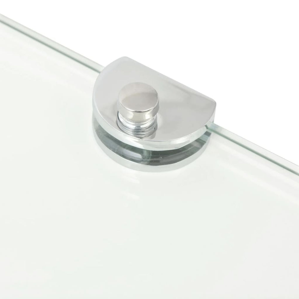 Hoekschappen 2 st met chromen dragers 45x45 cm glas transparant MeubelReus