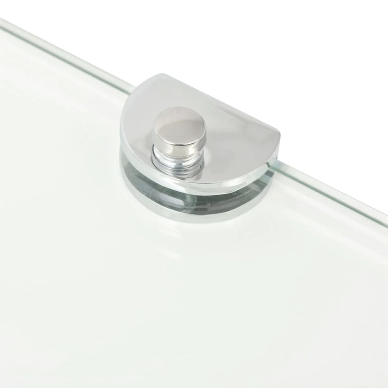 Hoekschappen 2 st met chromen dragers 45x45 cm glas transparant MeubelReus