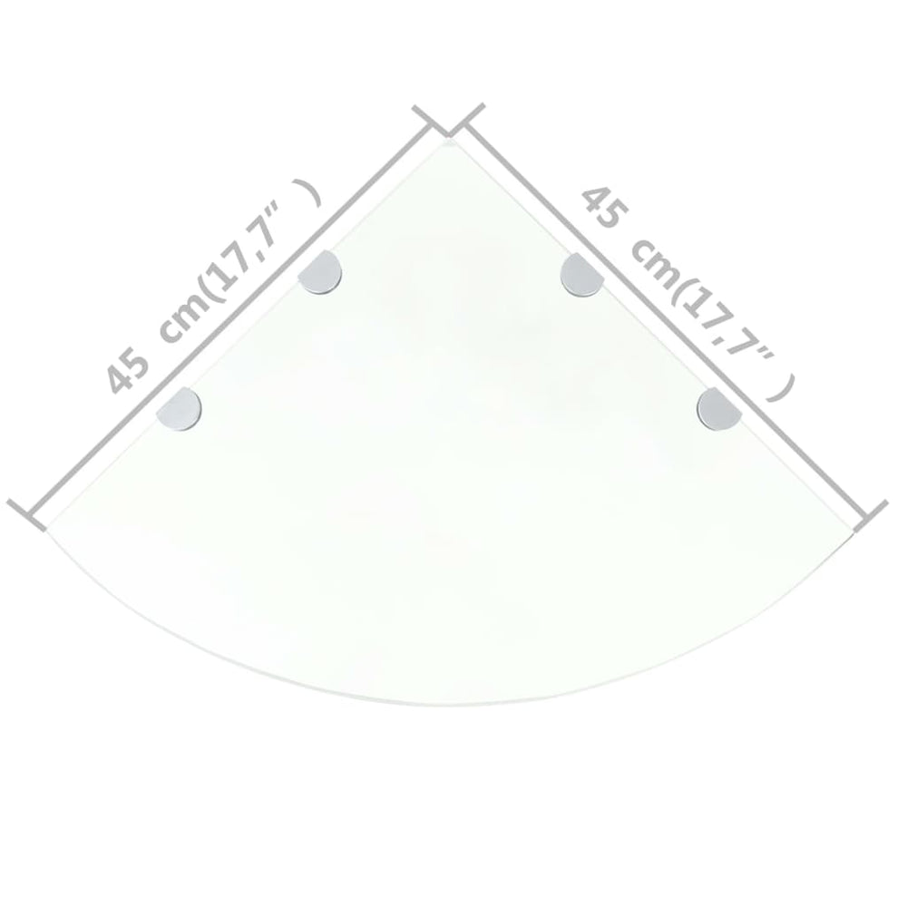 Hoekschappen 2 st met chromen dragers 45x45 cm glas transparant MeubelReus