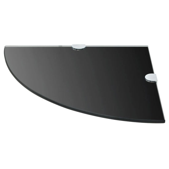 Hoekschappen 2 st met chromen dragers 35x35 cm glas zwart MeubelReus