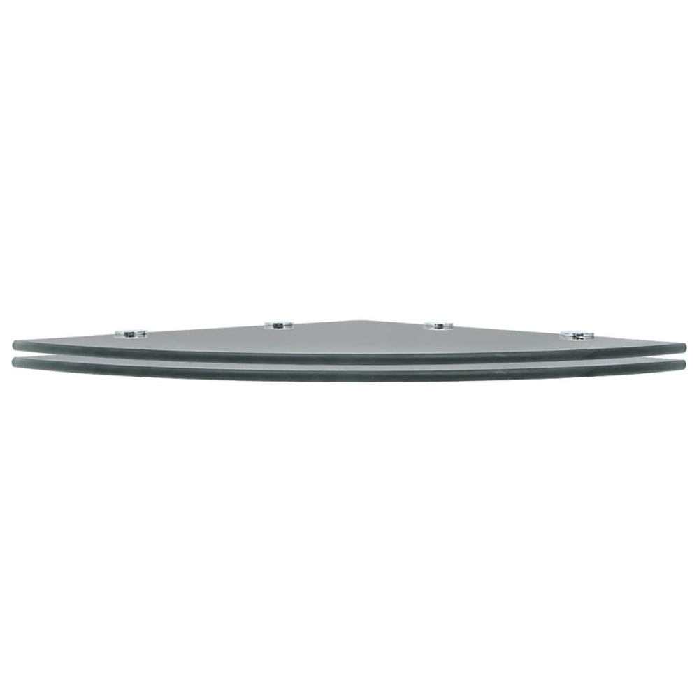 Hoekschappen 2 st met chromen dragers 45x45 cm glas zwart MeubelReus