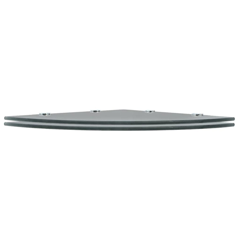 Hoekschappen 2 st met chromen dragers 45x45 cm glas zwart MeubelReus