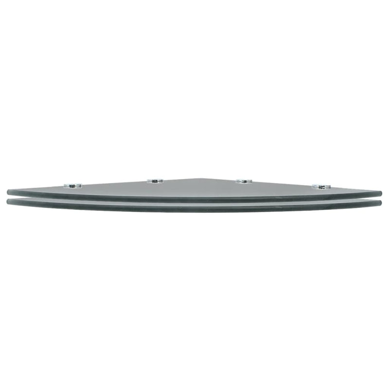 Hoekschappen 2 st met chromen dragers 45x45 cm glas zwart MeubelReus