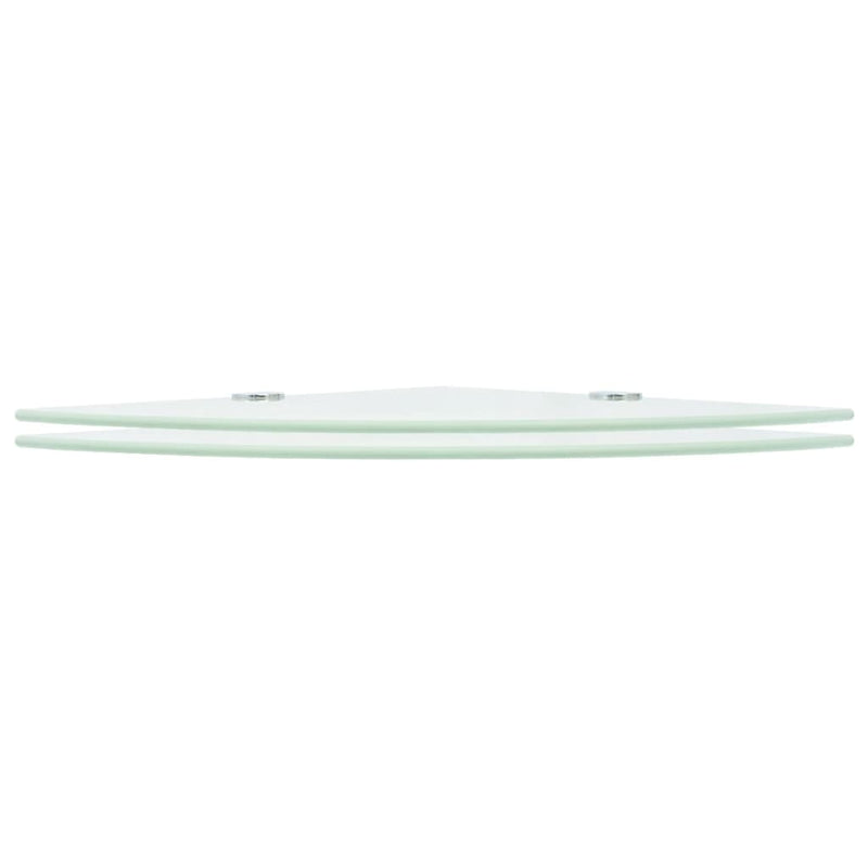 Hoekschappen 2 st met chromen dragers 25x25 cm glas wit MeubelReus