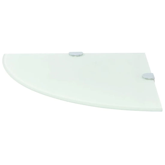 Hoekschappen 2 st met chromen dragers 25x25 cm glas wit MeubelReus