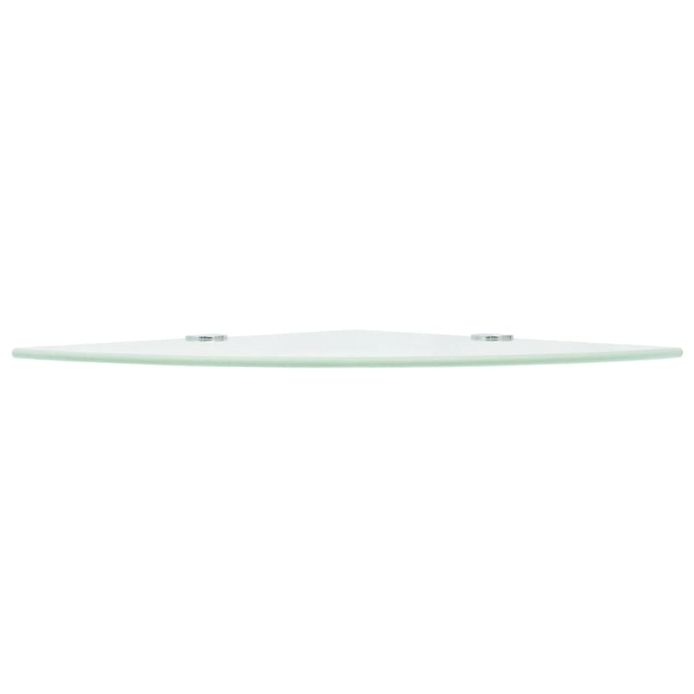 Hoekschappen 2 st met chromen dragers 25x25 cm glas wit MeubelReus