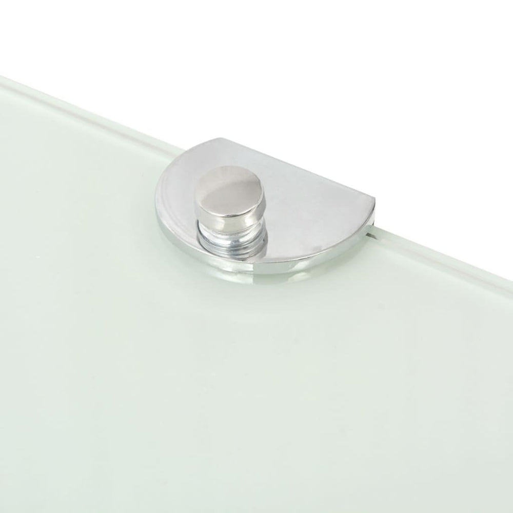 Hoekschappen 2 st met chromen dragers 25x25 cm glas wit MeubelReus