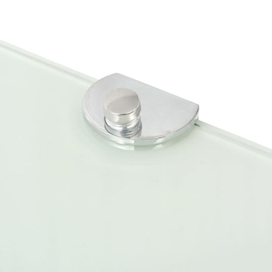 Hoekschappen 2 st met chromen dragers 25x25 cm glas wit MeubelReus