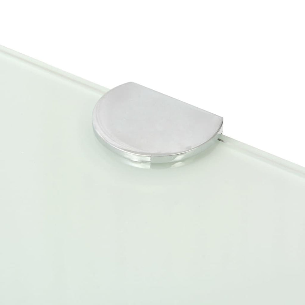 Hoekschappen 2 st met chromen dragers 25x25 cm glas wit MeubelReus