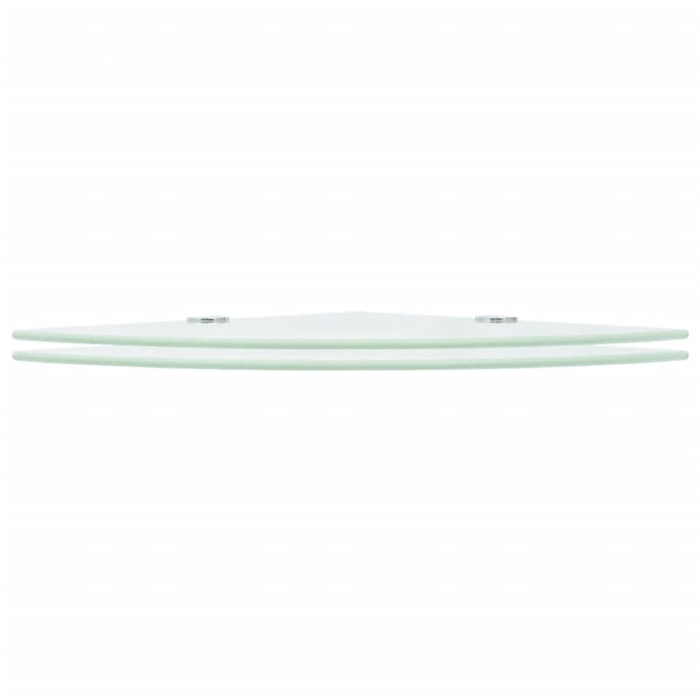 Hoekschappen 2 st met chromen dragers 35x35 cm glas wit MeubelReus