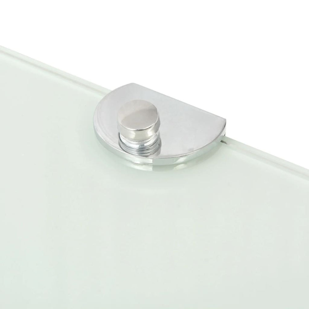 Hoekschappen 2 st met chromen dragers 35x35 cm glas wit MeubelReus