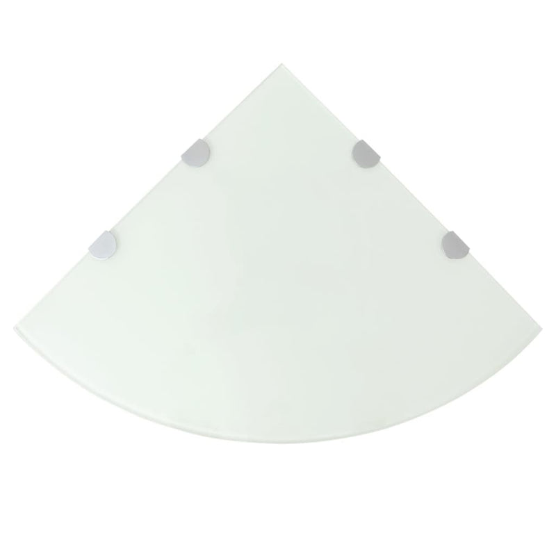 Hoekschappen 2 st met chromen dragers 45x45 cm glas wit MeubelReus