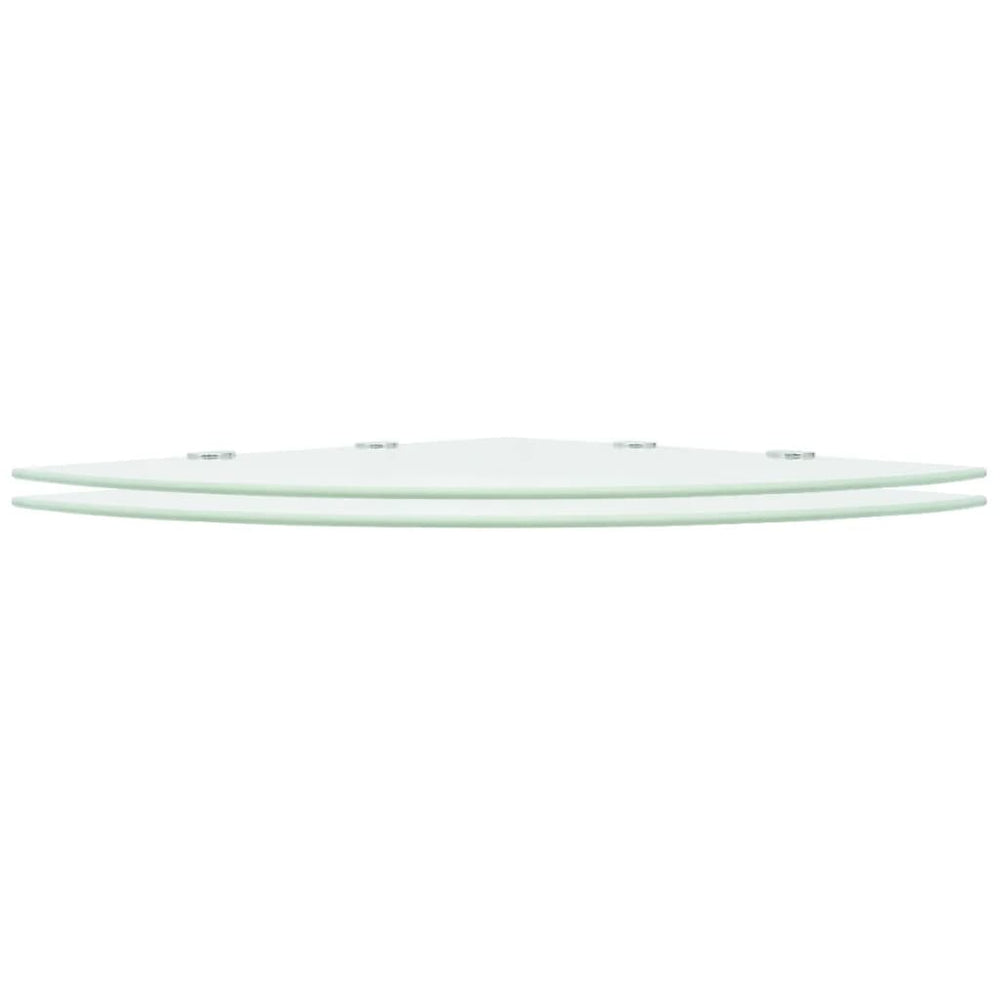 Hoekschappen 2 st met chromen dragers 45x45 cm glas wit MeubelReus