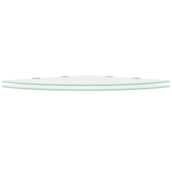 Hoekschappen 2 st met chromen dragers 45x45 cm glas wit MeubelReus