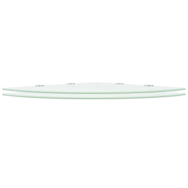 Hoekschappen 2 st met chromen dragers 45x45 cm glas wit MeubelReus