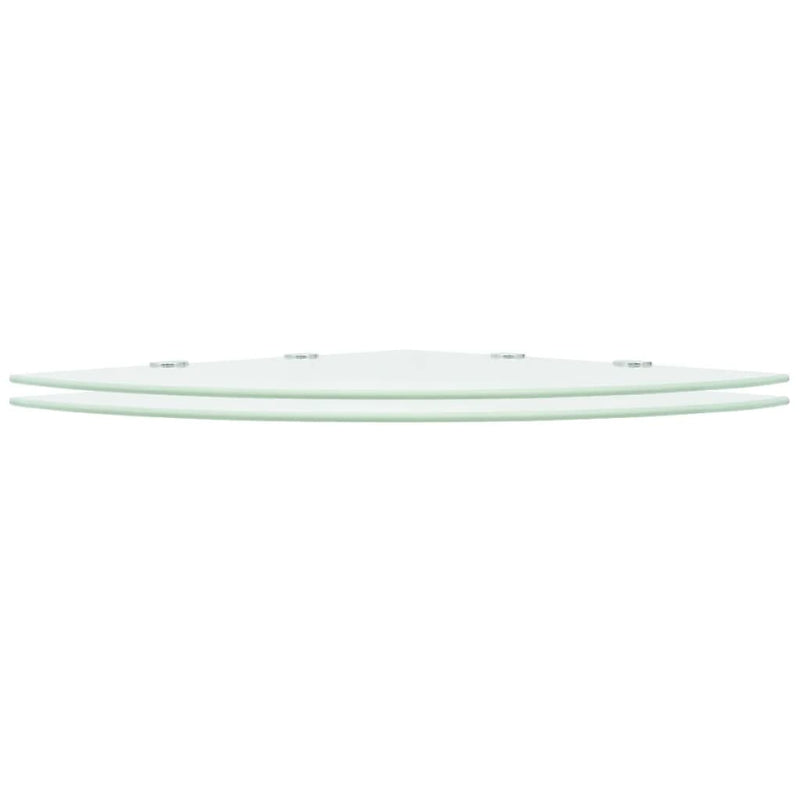 Hoekschappen 2 st met chromen dragers 45x45 cm glas wit MeubelReus