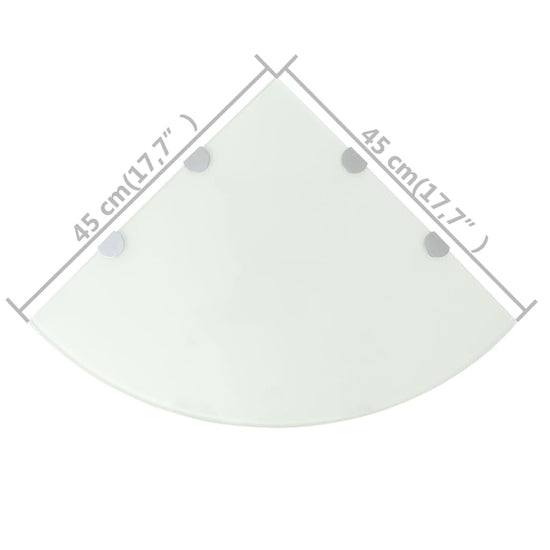 Hoekschappen 2 st met chromen dragers 45x45 cm glas wit MeubelReus