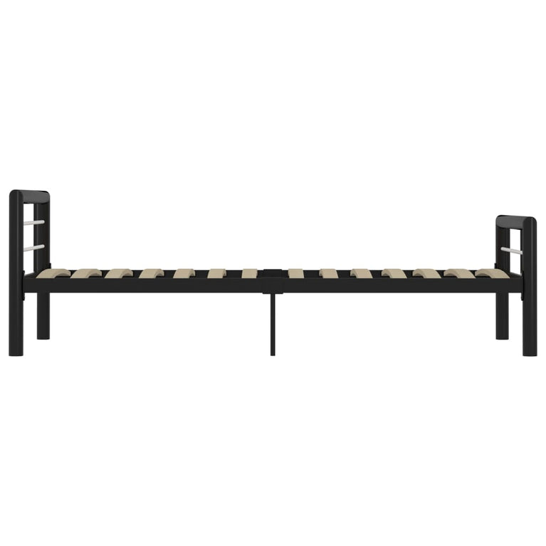 Bedframe metaal zwart en wit 90x200 cm