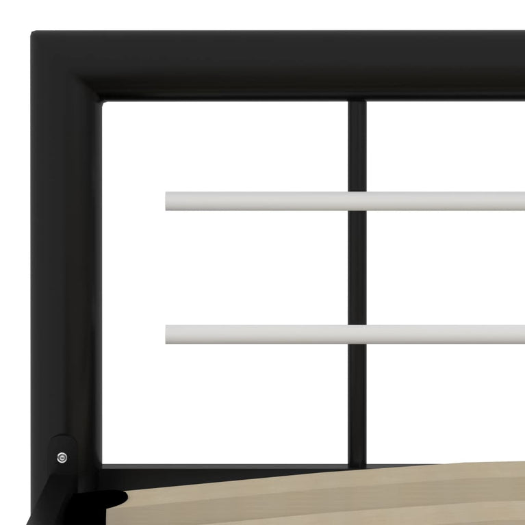 Bedframe metaal zwart en wit 90x200 cm