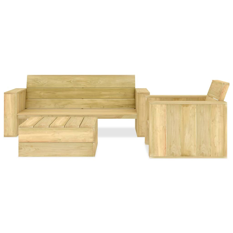 3-delige Loungeset geïmpregneerd grenenhout MeubelReus
