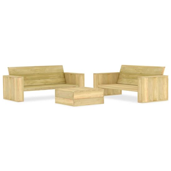 3-delige Loungeset geïmpregneerd grenenhout MeubelReus