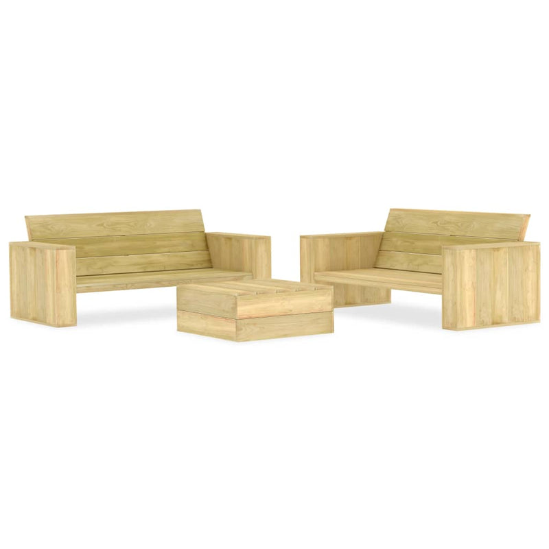 3-delige Loungeset geïmpregneerd grenenhout MeubelReus